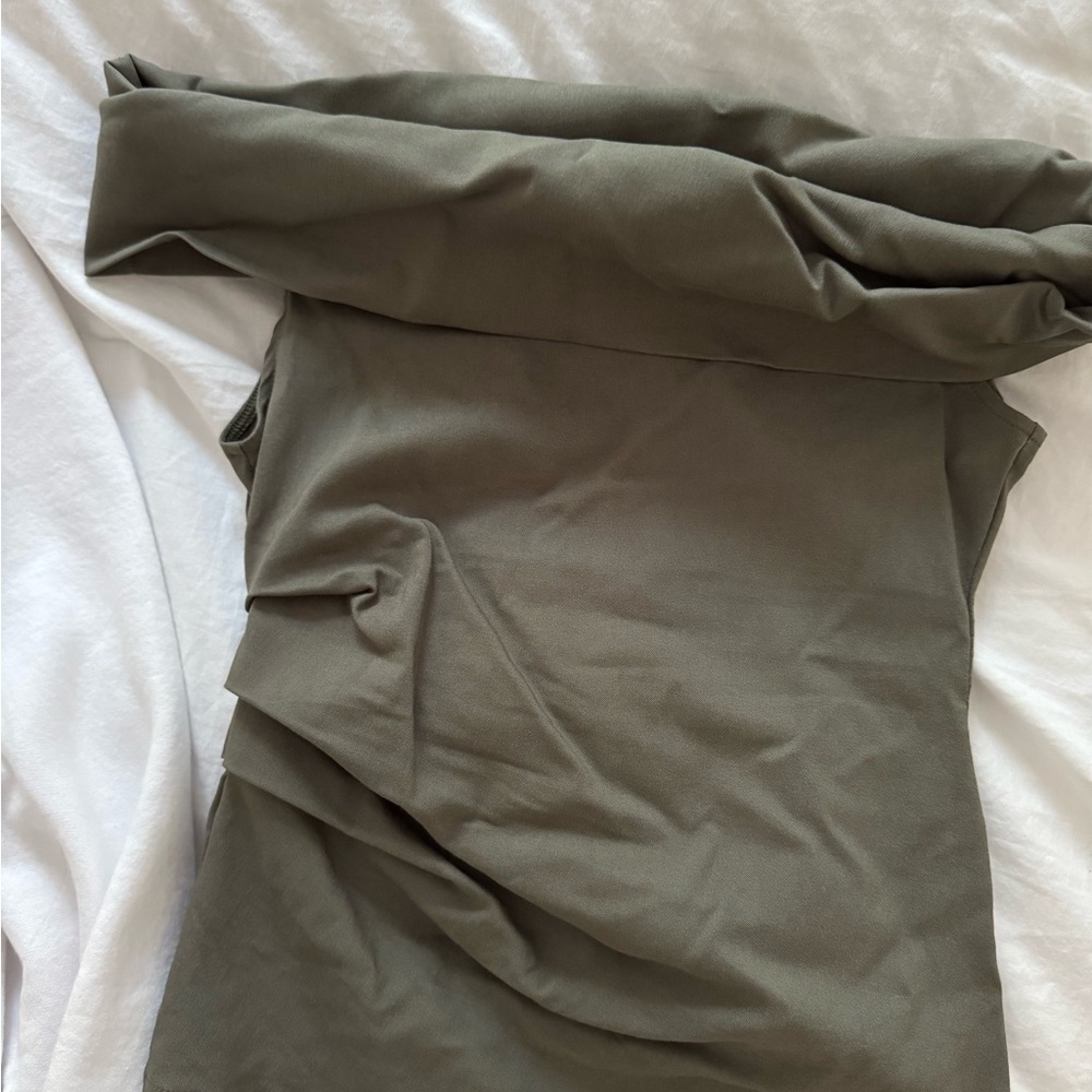 Zara Khaki Off-Shoulder Blouse